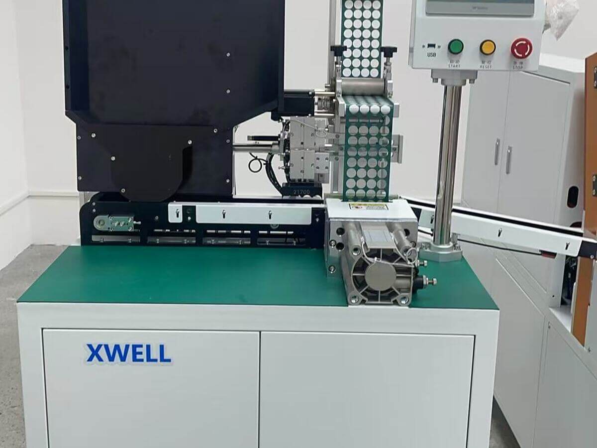 XWELL cylindrical cell sticking machine prepared for shipment to the United States