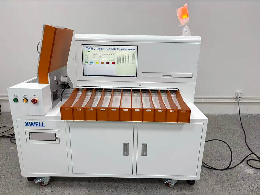 XWELL 11 channel cylindrical cell sorting machine prepared for shipment to India